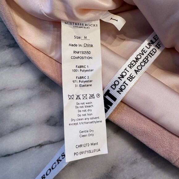 NWT Mistress Rocks Light Pink Suede Lace Up Mini Skirt Size M with Pockets - Picture 9 of 13